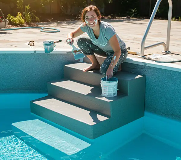 paint fiberglass pool steps