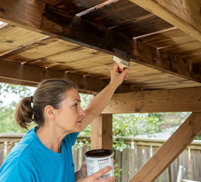 staining under deck boards