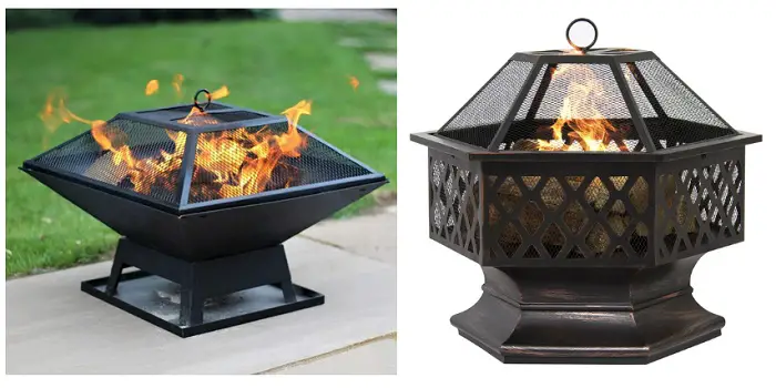 Details about   Easyfashion Outdoor Iron Fire Pit High-Heat paint and LATTICE PATTERN 