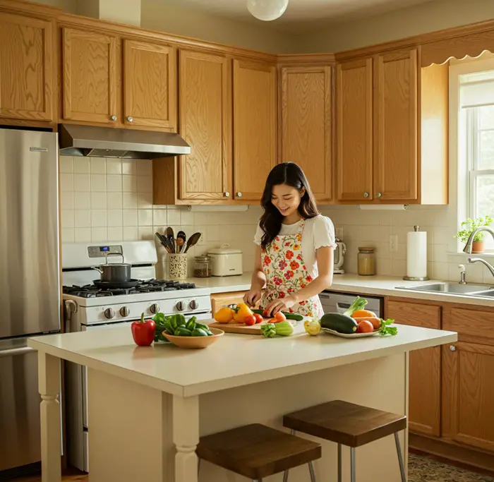 Paint Shades matching Honey Oak Cabinets