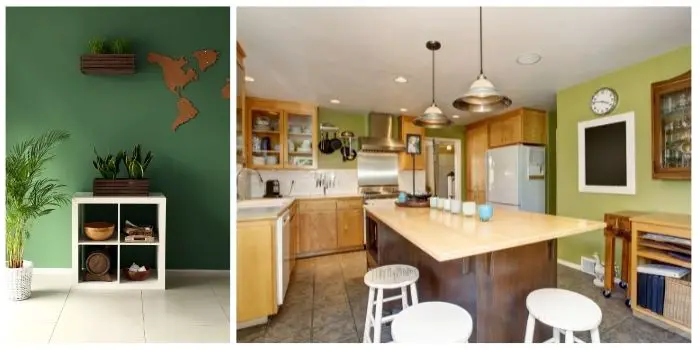are green color walls in kitchen good