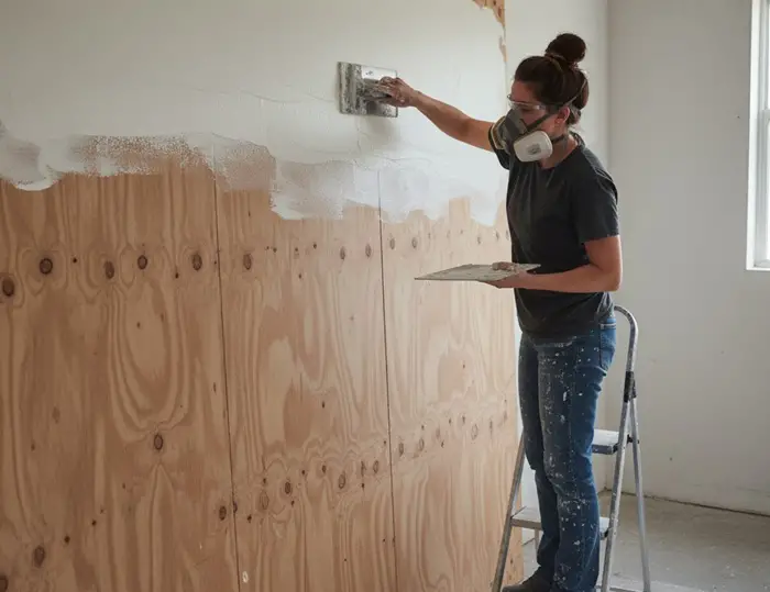 Skim coating plywood