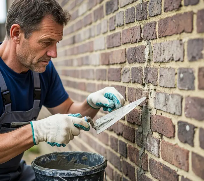 repairing mortar cracks in wall